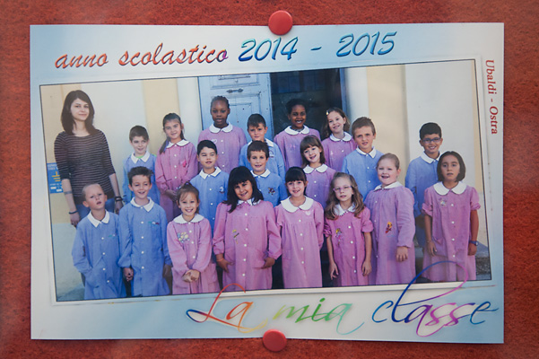 De schoolfoto in Italië